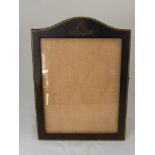 A Large Leather Picture Frame, with a Royal Artillery Badge to the top, 30 x 41 cms.