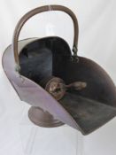 A Vintage Copper Coal Scuttle with Scoop.