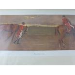 Two signed Lionel Edwards hunting prints " Rails and Returning Home" mounted but not framed.