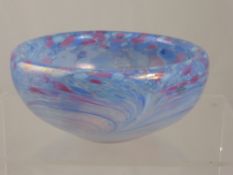 A Stevens and Williams Glass Bowl (Royal Brierley)  together with a square milk glass bowl (2).