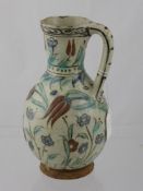 A 19th Century Faience Jug, the vase decorated with floral spray, approx 26 cms