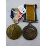 World War I Great War and Victory Medals to 17218 Pte. C. Hopkins, Gloucester Regiment.