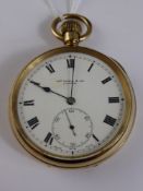 A Gentleman's Thomas Russell & Sons, Liverpool Gold Plated Pocket Watch in Gold Plated Adonis