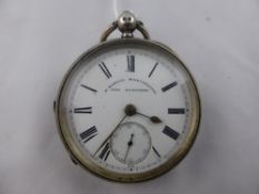 A Gentleman's Silver Cased Pocket Watch by H. Samuel, Manchester.