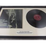 A framed and glazed Rolling Stones album "Out of Our Heads" by Decca records 1965 together with a