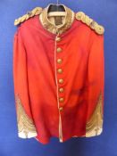 An Edwardian Hampshire Regiment Officers uniform, the uniform complete with buttons and collar