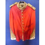 An Edwardian Hampshire Regiment Officers uniform, the uniform complete with buttons and collar