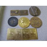 A collection of Finnish sporting medallions including a Volvo 1928 - 1978 50th Year Commemorative