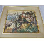 Artist Unknown, Circa 1950 Original Oil on Board, impressionist style depicting a woodland scene,