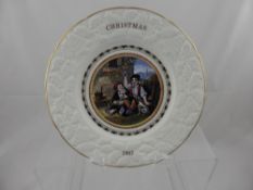 Twelve collectors Christmas plates together with seven other collectors plates, Coalport,