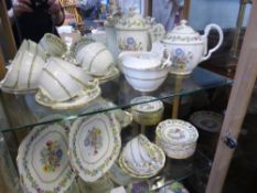 A part Adderleys " Meadowsweet " fine bone china tea service comprising teapot, hot water jug, sugar