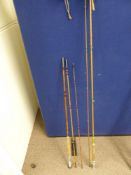 Two vintage split cane fly rods, one being an Alcocks Colonel two piece, the other Dutton & Co.