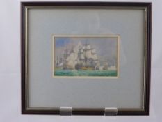 Bevan, Irwin John David, (British) 1852-1940, two miniature watercolours depicting maritime battles,