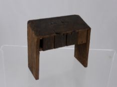 A Vintage Oak Apprentice Piece Model of Shakespeare's Desk, made by William Pierce.