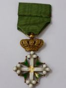 Italy, Order of St Maurice and St Lazarus, Commander's Neck Badge, in silver gilt gold and enamel,