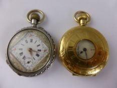 A Gentleman's Bertrand St Imier half hunter pocket watch. The gold plated pocket watch having a