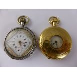 A Gentleman's Bertrand St Imier half hunter pocket watch. The gold plated pocket watch having a