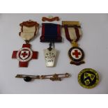 Miscellaneous Badges including, Red Cross Proficiency, Red Cross Three Years Service, 1944 Red Cross