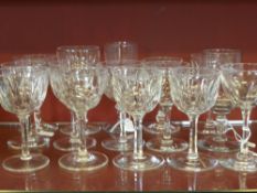 A Selection of  Vintage Cut Glasses  to include Sherry/Port/Wine/Liqueur.
