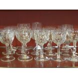 A Selection of  Vintage Cut Glasses  to include Sherry/Port/Wine/Liqueur.