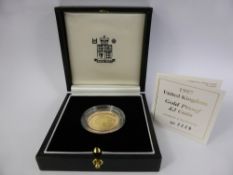 A Royal Mint 1997 United Kingdom Gold Proof £2 Coin. With original box and certificate no. 2229,