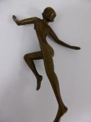 A Bronze 1920’s Style Figure of a Naked Lady, in the form of Josephine Baker, approx. 15 cms