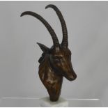 A Bronze Study of a Gemsbok, by D. Greig, signed and dated 2000, presented on a black marble plinth,