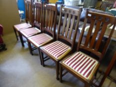 A Set of Six Edwardian 'Arts & Crafts' Mahogany Dining Chairs, maker's name J. Hunter & Co., 16,