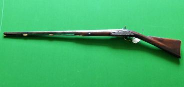 An English Single Barrelled Percussion Fowling Shotgun, circa 1855, name on back plate indistinct,