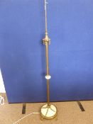 A French Brass and Marble Effect Corinthian Lamp Stand, supported on claw feet.