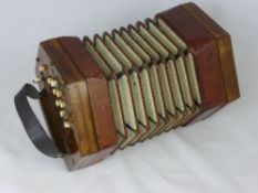 A Campbell's of Glasgow "Celestial Tone" Concertina, circa 1890, two buttons on the end drop the