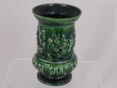 A Sylvac Green Glazed Vase decorated with water nymphs, 4454 stamped to the base, approx. 21 cms. in
