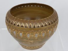 A Late 19th Century Doulton Lambeth Ware Jardiniere, the everted rim with pierced lobed segments and