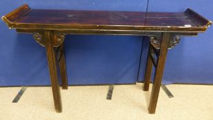 A Chinese Style Ebonised Altar Table, approx 133 x 32 x 88 cms