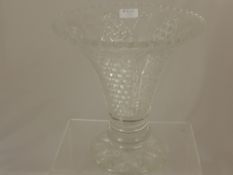 A Large Hobnail Cut Glass Flower Vase, approx. height 28 cms.