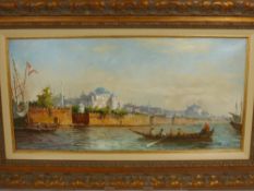 An Original Oil on Canvas, depicting an Italian Scene, signed Rizzi, label to verso, approx 58 x