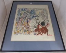 Salvador Dali, "Les Vitraux Paradise", Limited Edition Print No. 87/150. The coloured print has a