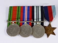 A Set of WWII Medals, including Defence medal, 1939-45 medal, 1939-45 India medal and the India