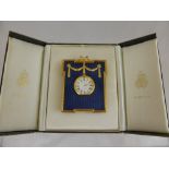 A Kilnay & Co., Blue Enamel and Metal surround Adam Style Clock dated 1992.