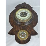 A Vintage Oak Cased Wall Barometer.