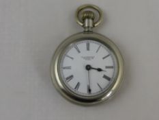 A Small Waterbury Duplex Movement Pocket Watch, approx 4 x 5 cms