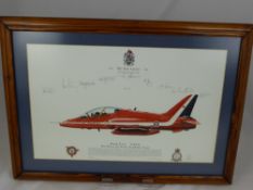 A limited edition print " 1965 Red Arrows 1989 " 25th Anniversary year signed by the 1989 team,