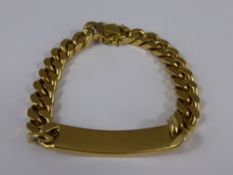 A Gentleman's 18 ct Gold Curb Link Identity Bracelet, hallmark, approx 81 gms