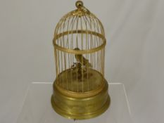An Antique French Mechanical Automaton Song Bird, Paris circa 1860, the gilt brass having eight