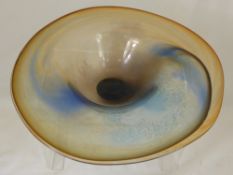 A Hand Made Studio Glass Bowl in the form of a lily, approx. diameter 36 cms. together with an ovoid