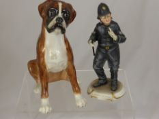 A Collection of misc. porcelain incl. a Capo Di Monte policeman, Sergeant of Police together with