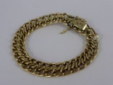 A 14 ct .585 hallmark Yellow Gold Double Kerv Link Bracelet. Approx length 19 cms, wt 14 gms.