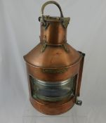 An Alderson & Gyd Birmingham Copper Ships Lantern, stamped Bow Starboard Patt 24, approx 41 cms