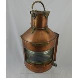 An Alderson & Gyd Birmingham Copper Ships Lantern, stamped Bow Starboard Patt 24, approx 41 cms