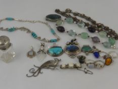 A Quantity of Silver Jewellery, including necklaces, brooches, rings and pendants together with a